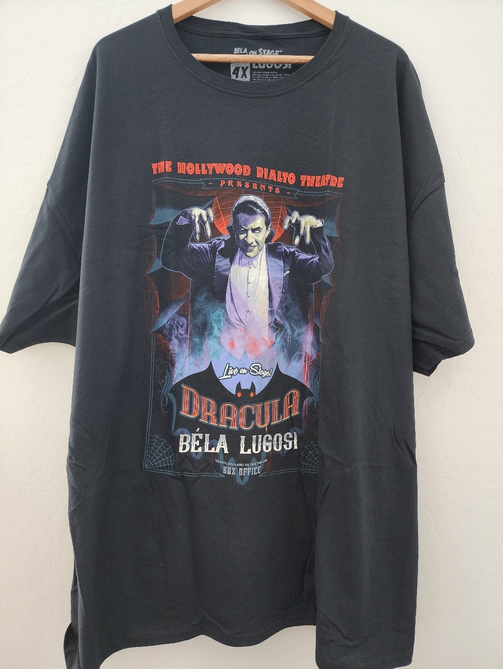 New Fright Rags Bela Lugosi Dracula Graphic T-Shirt - Black, 4XL